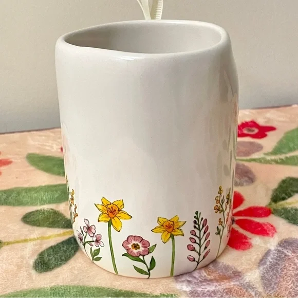 Rae Dunn White Mug with Floral Design - Picture 6 of 11